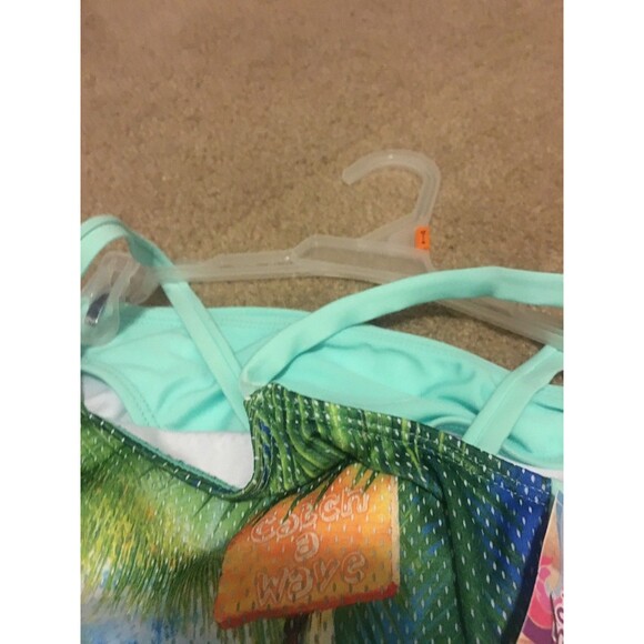 Op Girls Printed 2-Piece Swim Set Top & Bottom Size Medium 7/8 Multi-Color - Picture 4 of 7